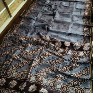 Chanderi Cotton Silk Handblock Saree